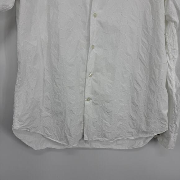 Culturata Button Up shirt Mens size XL 17.5 44 Cotton White Circles long sleeves - Picture 4 of 10